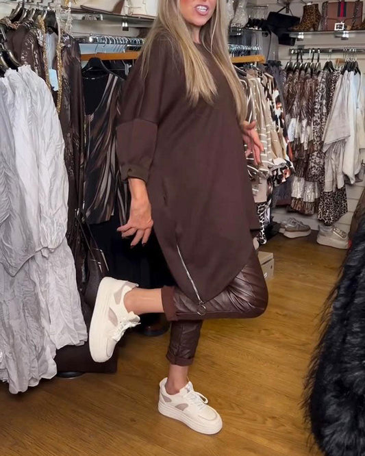 Sweatshirt Met Rond Nek En Los - Passende Kenmerken