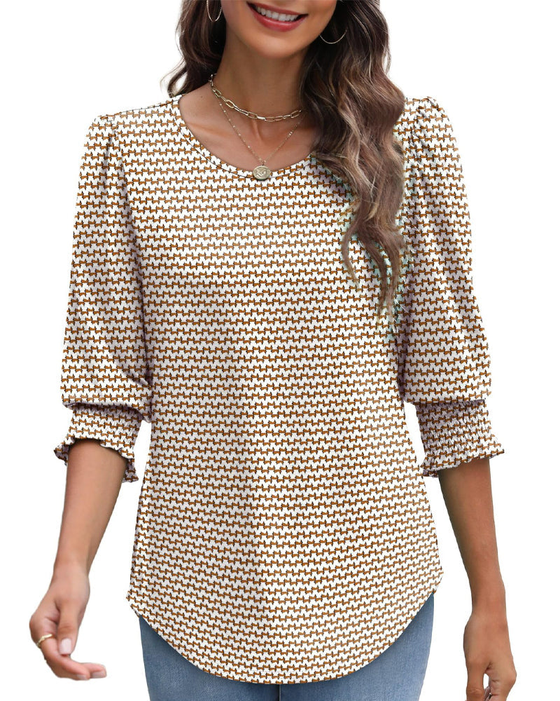 Blouse Pofmouw Bedrukt