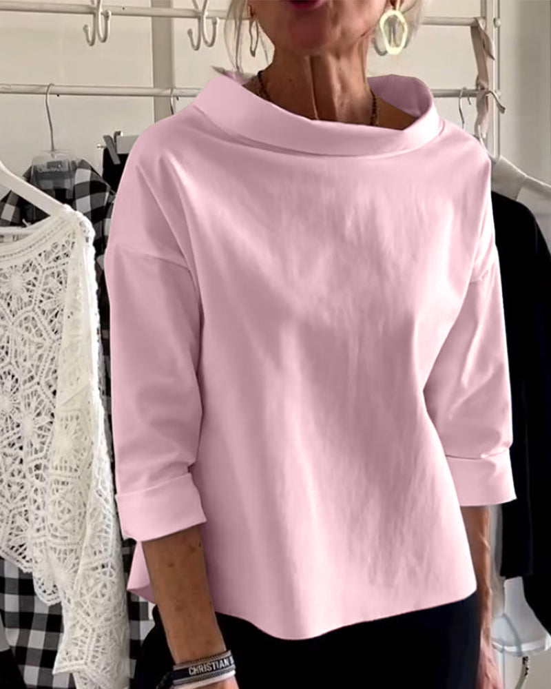 Effen kleur omgekeerd casual top