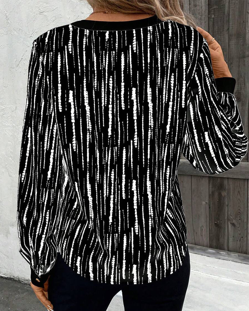 Modieuze Blouse Met Geometrische Print