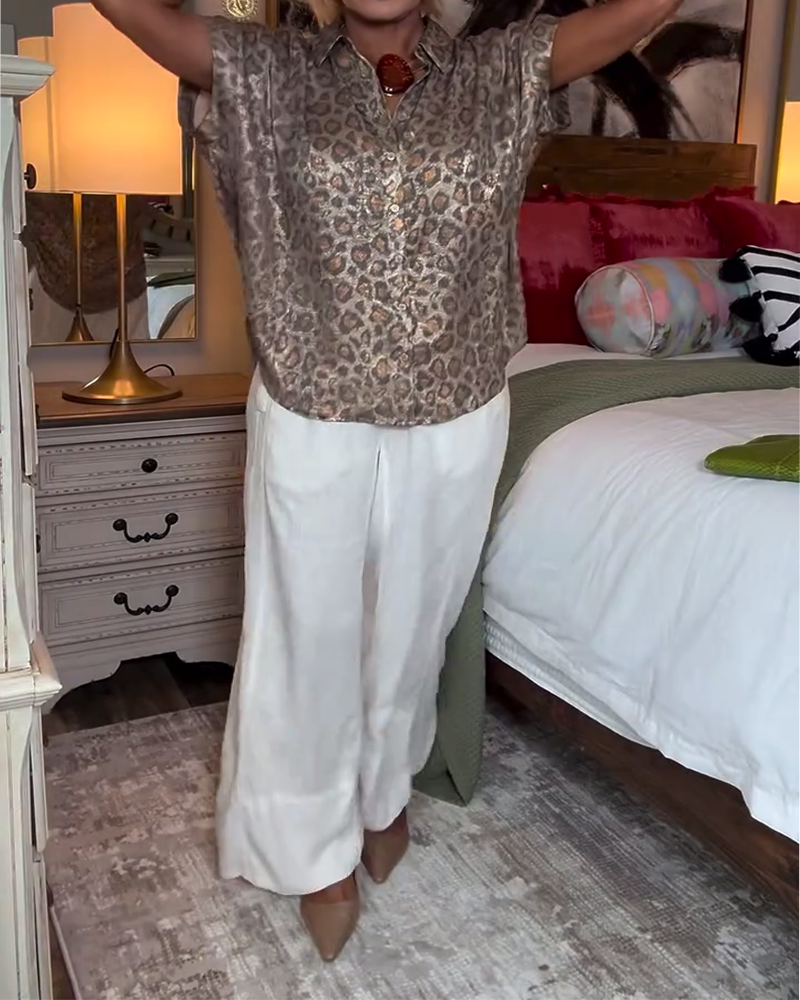 Blouse casual luipaardprint