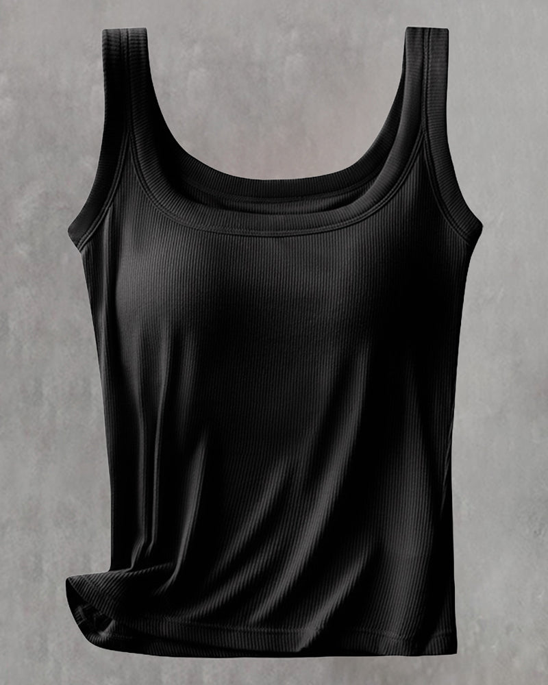 Effen Top Met Ingebouwde Bh