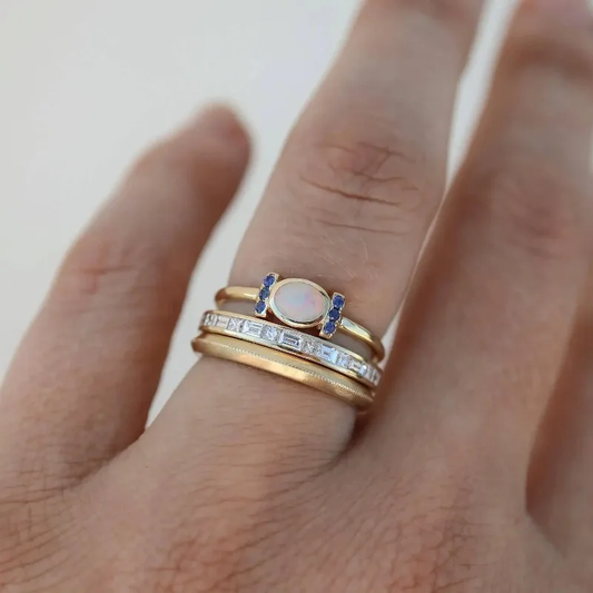 Aeris | Vintage Golden Opal Ring Set