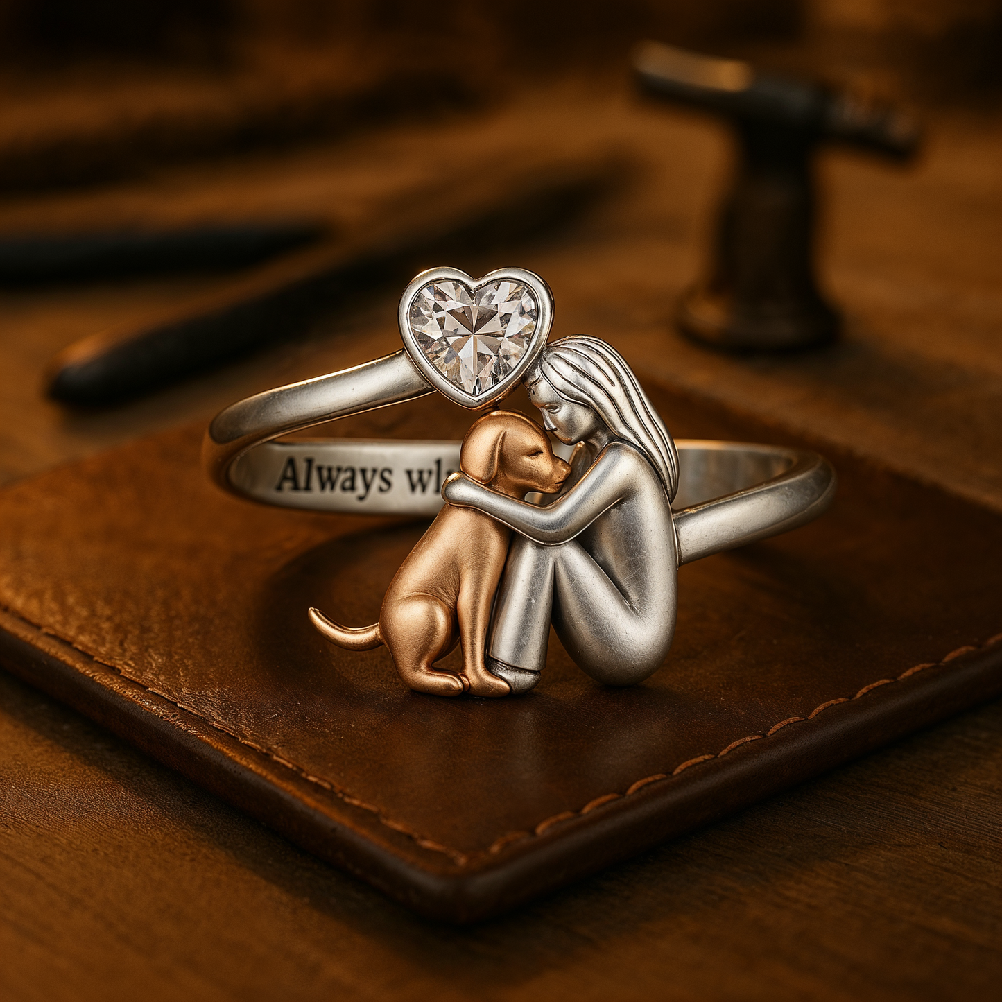 Adjustable Ring “Always in My Heart”
